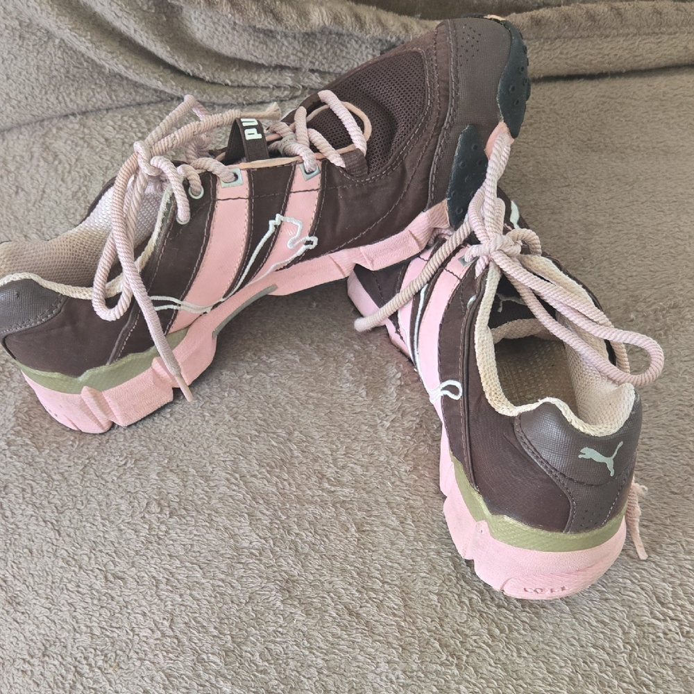 Puma Women’s Brown & Pink Sneakers — Size 10.5